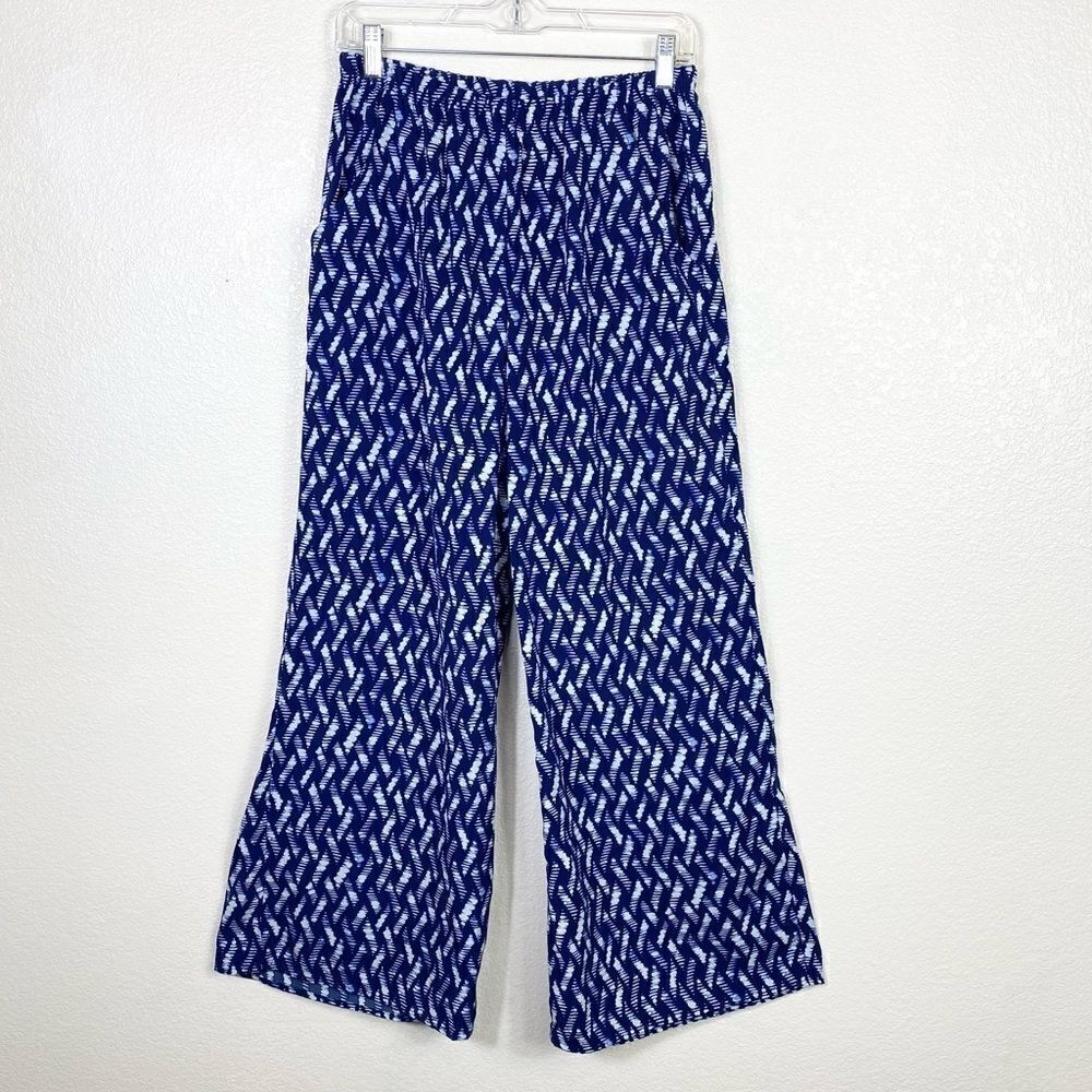 Xhilaration Blue Patterned Wide Leg High Rise Pants